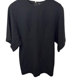Zara Woman Studio Black Dress Short Sleeve‎ Minimalist Modern Chic